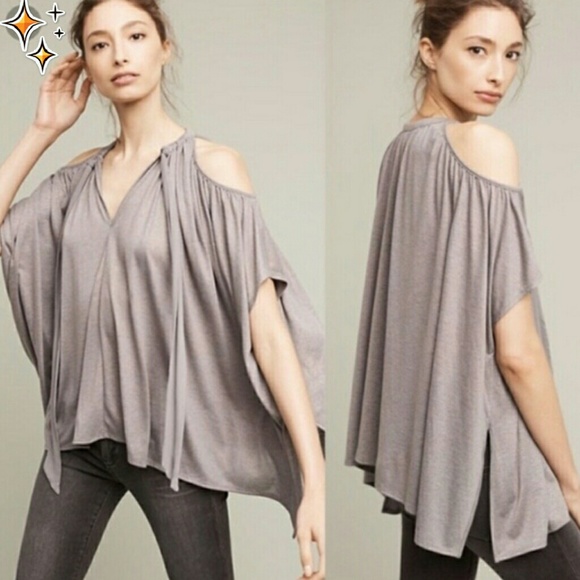 Anthropologie Tops - Deletta - Anthropologie XS/S Gray Mock Poncho Top